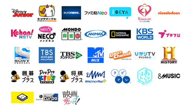 dTVチャンネルのチャンネル一覧